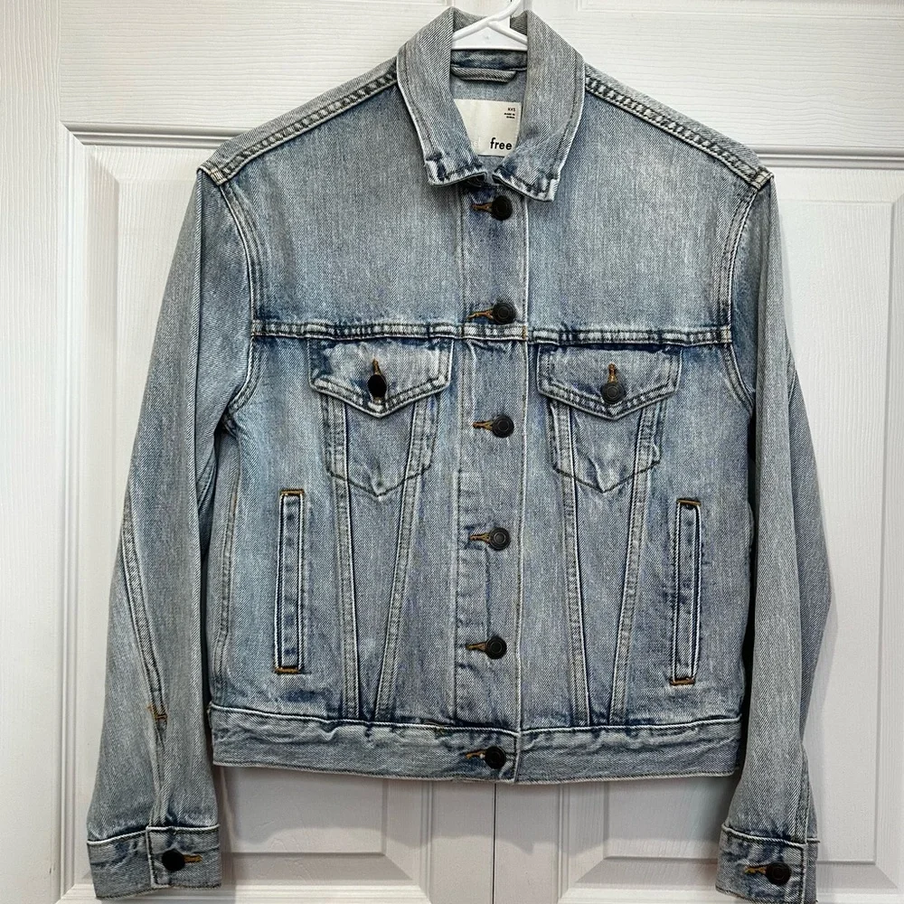Wilfred Free Acid Wash Trucker Style Denim Jacket XXS Like New